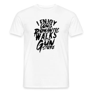 Ich genieße lange und romantische Spaziergänge zum Waffenladen - Männer T-Shirt - Weiß - Vorne - AI Model Male 178 dark (178cm)