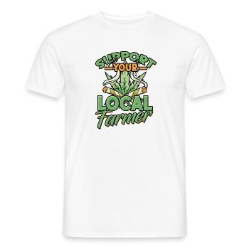 Unterstützen Sie Ihren lokalen Landwirt – Cannabis, Unkrauttopf - Männer T-Shirt - Weiß - Vorne - AI Model Male 178 dark (178cm)