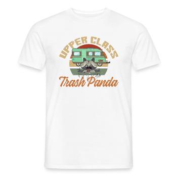 Upper class trash panda – Panda, bear, raccoon - Men's T-Shirt - white - Front - AI Model Male 178 dark (178cm)