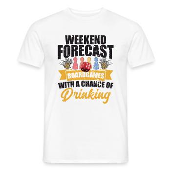 Prévisions week-end Jeux de société - Bière en jouant - T-shirt homme - blanc - Devant - AI Model Male 178 dark (178cm)