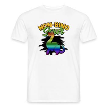 Non-bino saur - Acceptance of binary, non-binary - Men's T-Shirt - white - Front - AI Model Male 178 dark (178cm)