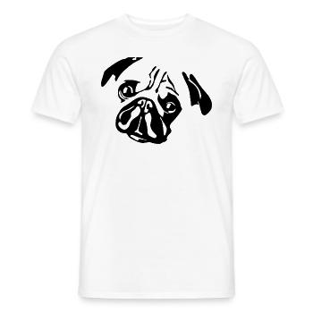 Pug Mops lustiger Hund niedlicher Welpe Porträt - Männer T-Shirt - Weiß - Vorne - AI Model Male 178 dark (178cm)