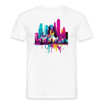 Horizon de la grande ville - T-shirt homme - blanc - Devant - AI Model Male 178 dark (178cm)
