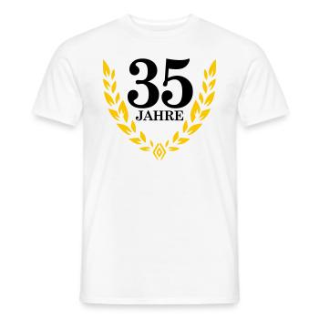 Jubiläum 35 Jahre Lorbeerkranz - Männer T-Shirt - Weiß - Vorne - AI Model Male 178 dark (178cm)