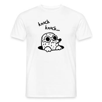 Mole funny glasses knock who's there - Men's T-Shirt - white - Front - AI Model Male 178 dark (178cm)