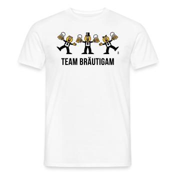 Team Bräutigam (JGA / Karikatur / Tanz / 3C / B) - Männer T-Shirt - Weiß - Vorne - AI Model Male 178 dark (178cm)