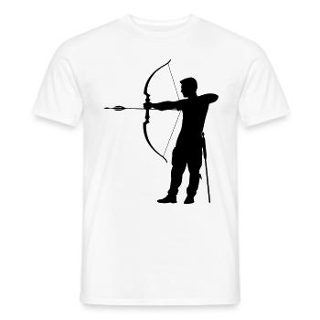 Archery Man Silhouette - Men's T-Shirt - white - Front - AI Model Male 178 dark (178cm)