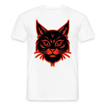 Tête de chat - T-shirt homme - blanc - Devant - AI Model Male 178 dark (178cm)