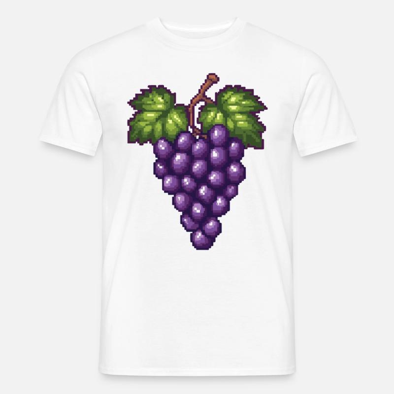Weintrauben Pixel - Männer T-Shirt - Weiß