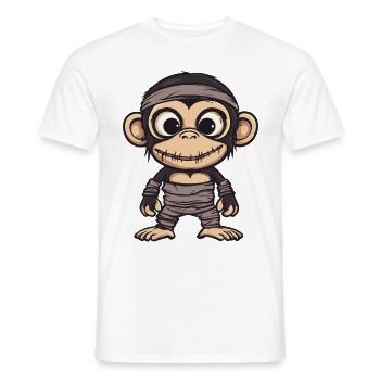 Singe Halloween Bande Dessinée Drôle - T-shirt homme - blanc - Devant - AI Model Male 178 dark (178cm)