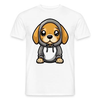 Beagle Hund Lustig - Männer T-Shirt - Weiß - Vorne - AI Model Male 178 dark (178cm)