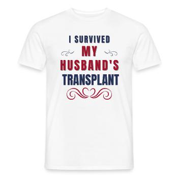I Survived My Husband's Transplant Organ Donor - Men's T-Shirt - white - Front - AI Model Male 178 dark (178cm)
