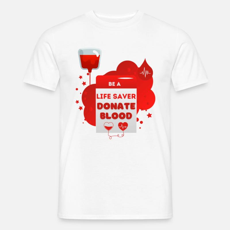 Blutspende Sei ein Lebensretter Blut spenden - Männer T-Shirt - Weiß