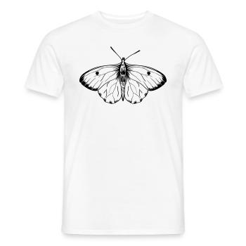 Vintage, Butterfly, Black, Insekten, Sketch - Männer T-Shirt - Weiß - Vorne - AI Model Male 178 dark (178cm)
