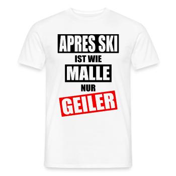 Apres Ski - Männer T-Shirt - Weiß - Vorne - AI Model Male 178 dark (178cm)