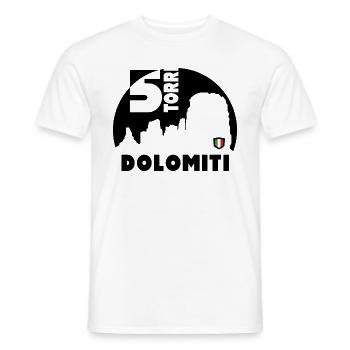 5 Cinque Torri Five Towers Dolomites South Tyrol - Men's T-Shirt - white - Front - AI Model Male 178 dark (178cm)