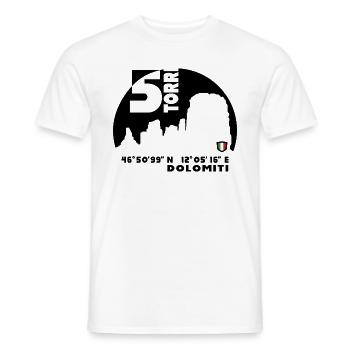 Cinque Torri Five Towers Dolomites South Tyrol Italy - Men's T-Shirt - white - Front - AI Model Male 178 dark (178cm)