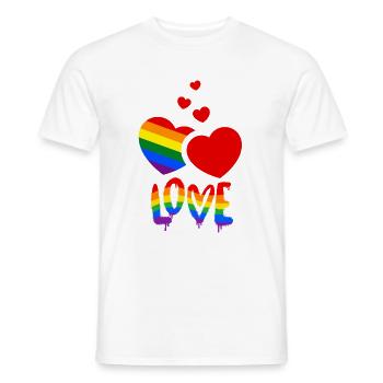 Love Rainbow Hearts Pride - T-shirt homme - blanc - Devant - AI Model Male 178 dark (178cm)