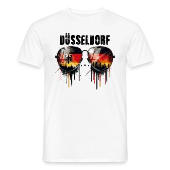 Düsseldorf Sonnenbrillen mit Deutschlandfahne - Männer T-Shirt - Weiß - Vorne - AI Model Male 178 dark (178cm)