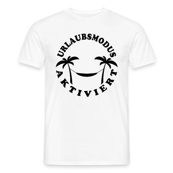 Palmen Hängematte - Urlaubsmodus aktiviert - Männer T-Shirt - Weiß - Vorne - AI Model Male 178 dark (178cm)