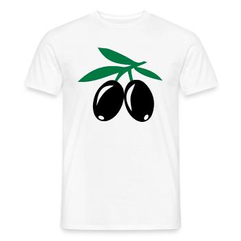 Oliven - Männer T-Shirt - Weiß - Vorne - AI Model Male 178 dark (178cm)