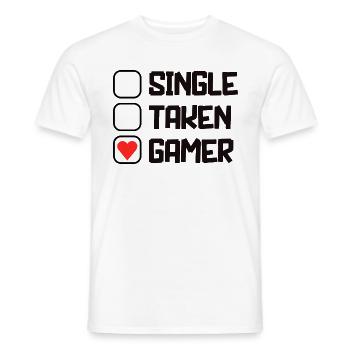 Single Taken Gamer Citations de jeu drôles - T-shirt homme - blanc - Devant - AI Model Male 178 dark (178cm)