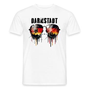 Darmstadt Sunglasses Design with German Flag - Men's T-Shirt - white - Front - AI Model Male 178 dark (178cm)
