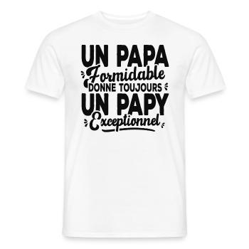 Un Papa Formidable Donne Un Papy Exceptionnel - T-shirt homme - blanc - Devant - AI Model Male 178 dark (178cm)