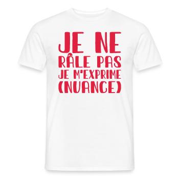 Je Ne Râle Pas Je M'exprime Nuance Cadeau Humour - T-shirt homme - blanc - Devant - AI Model Male 178 dark (178cm)