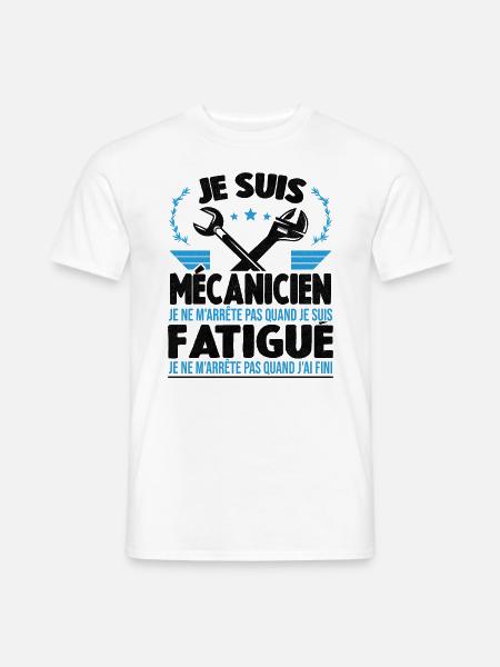 Je Suis Mécanicien Automobile Cadeau Auto Garage - T-shirt homme - blanc