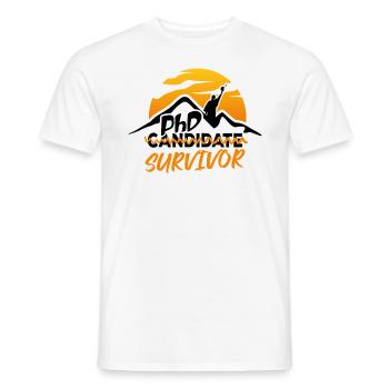 PHD Candidate Survivor Funny Vintage - Men's T-Shirt - white - Front - AI Model Male 178 dark (178cm)