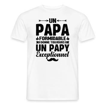 Un Papa Formidable - Papy Exceptionnel Cadeau - T-shirt homme - blanc - Devant - AI Model Male 178 dark (178cm)