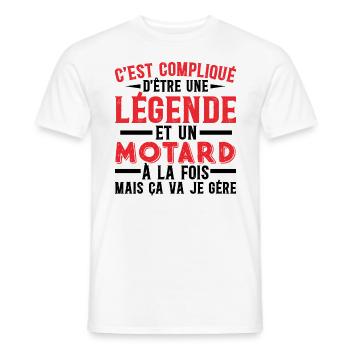 Je Suis Une Légende Et Un Motard - T-shirt homme - blanc - Devant - AI Model Male 178 dark (178cm)
