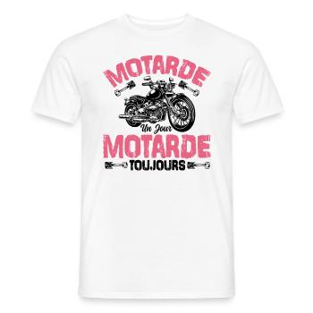 Motarde Un Jour Motarde Toujours - T-shirt homme - blanc - Devant - AI Model Male 178 dark (178cm)