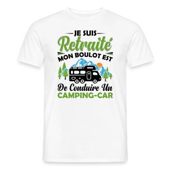 Un Retraité Avec Un Camping-car - T-shirt homme - blanc - Devant - AI Model Male 178 dark (178cm)