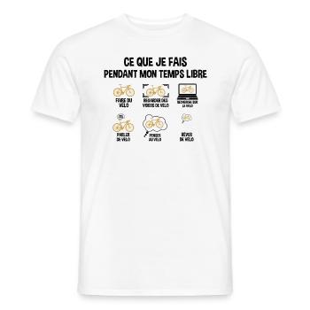 Ce Que Je Fais Durant Mon Temps Libre Cadeau Vélo - T-shirt homme - blanc - Devant - AI Model Male 178 dark (178cm)