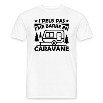 Je Peux Pas Je Me Barre En Caravane - T-shirt homme - blanc - Devant - AI Model Male 178 dark (178cm)