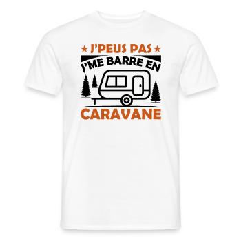 Je Peux Pas Je Me Barre En Caravane - T-shirt homme - blanc - Devant - AI Model Male 178 dark (178cm)