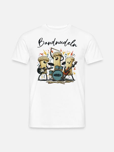 Nudel Pasta Bandnudeln Musik Musikband Wortspiel - Männer T-Shirt - Weiß