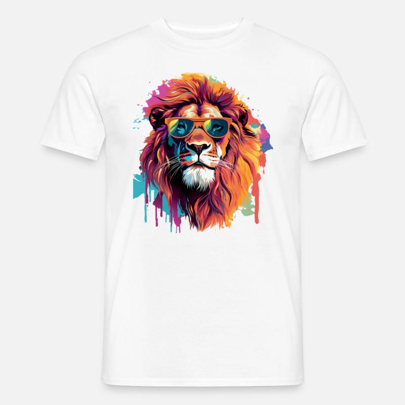 Toller Löwe - Männer T-Shirt - Weiß