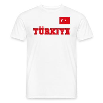 Look maillot de la Turquie – TÜRKIYE - Commode drapeau drapeau - T-shirt homme - blanc - Devant - AI Model Male 178 dark (178cm)