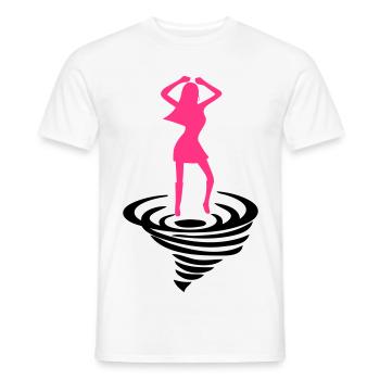 Dancing woman on tornado - Men's T-Shirt - white - Front - AI Model Male 178 dark (178cm)