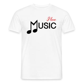 Notes de musique cadeau instrument de chant amour - T-shirt homme - blanc - Devant - AI Model Male 178 dark (178cm)