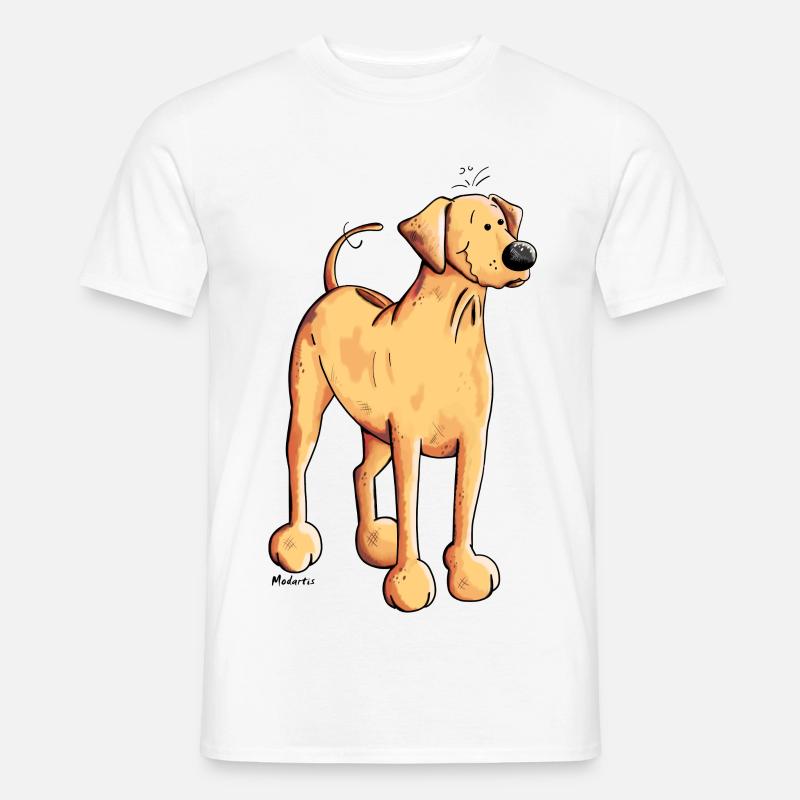 Happy Rhodesian Ridgeback - Männer T-Shirt - Weiß