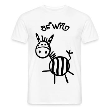 Be Wild Zèbre - T-shirt homme - blanc - Devant - AI Model Male 178 dark (178cm)
