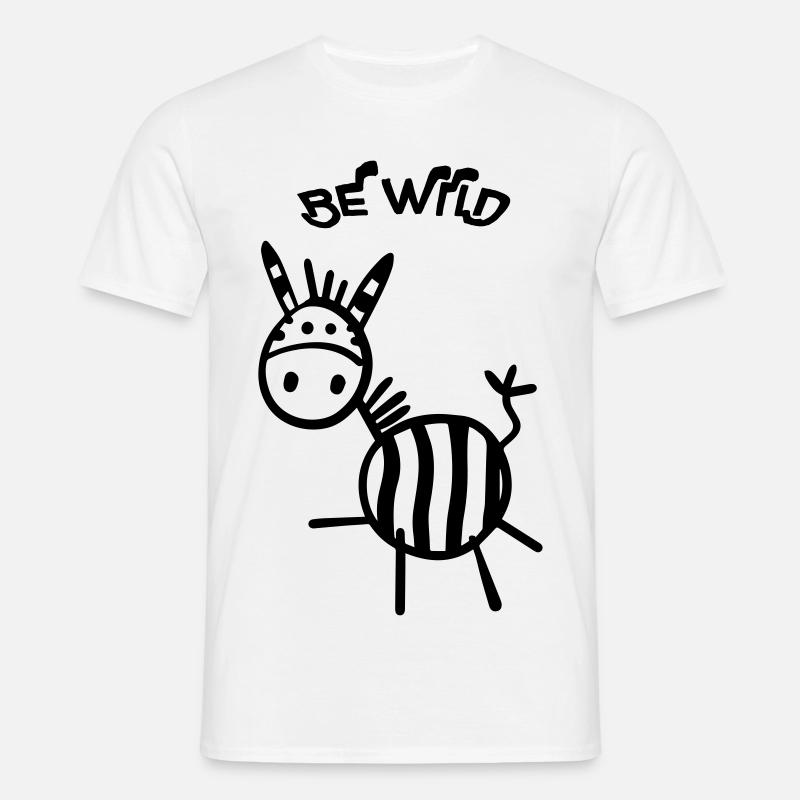 Be Wild Zebra - Men's T-Shirt - white