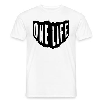 one life a life use chance motivation tattoo - Men's T-Shirt - white - Front - AI Model Male 178 dark (178cm)