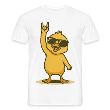 Le pouvoir des poussins du rock’n’roll - T-shirt homme - blanc - Devant - AI Model Male 178 dark (178cm)