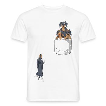 Dachshund Pocket Tee - Men's T-Shirt - white - Front - AI Model Male 178 dark (178cm)