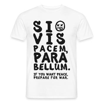 Si Vis Pacem, Para Bellum – Si Vous Voulez la Paix - T-shirt homme - blanc - Devant - AI Model Male 178 dark (178cm)